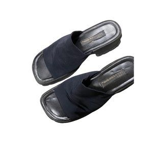 Vintage 90s Y2K No Boundaries Chunky Slide Sandals Black Size 8